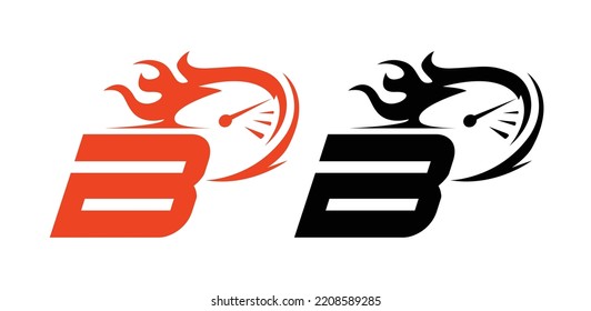B Car Logo Vector Icon Symbol Template. Driver Logo Vector Illustration. Car Speed Logo Vector