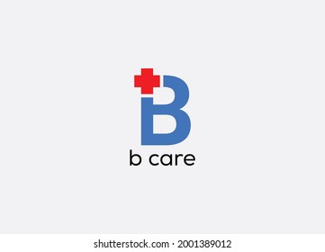 B care Abstract b letter modern emblem health logo design svg