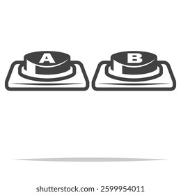 A or B Choice buttons icon transparent vector isolated