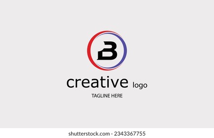 B circle creative brand name company logo design red blue color 