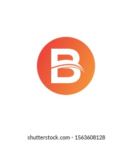 B Circle Letter Logo. B Letter Creative Modern Business Alphabet Logo Vector.