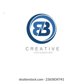 B B circle letter logo design. Monogram logo design.