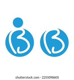 B circle logo 3 icon template