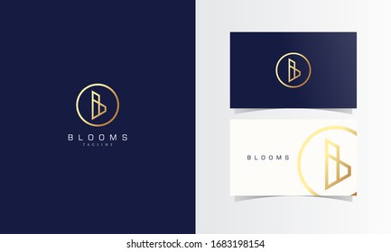 B Vector de logotipo de lujo circular con diseño de plantilla de tarjeta de visita para identidad de marca
