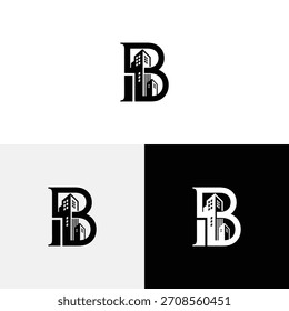 b city logo icon design illustration