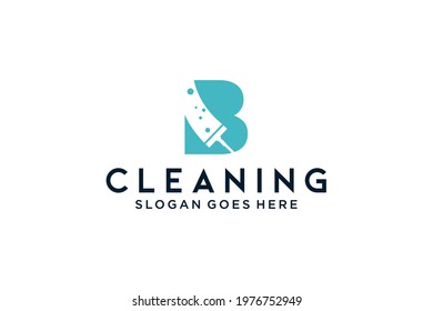 B for cleaning clean service Maintenance for car detailing, homes logo icon vector template.