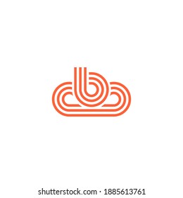 b cloud Logo company name free vector