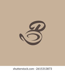B coffee cup logo perfect for corporate identity, store name, community, trademark and more