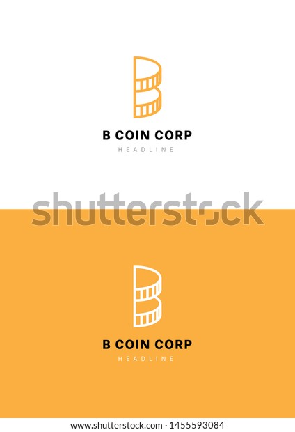 B Coin Company Logo Template Stock Vector (Royalty Free) 1455593084