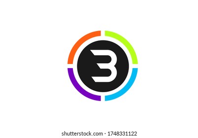 B colored alphabet letter logo icon design for business and company