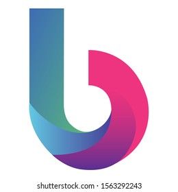 B colorful gradient vector logo