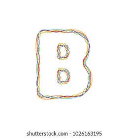 B Colorful String Letter Logo Icon Design