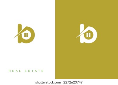 B combination logo, Real estate logo concept, b