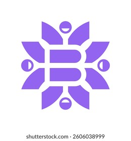 B community logo smiling cheerfully.