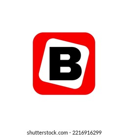 B company name initial letters icon. Red B company monogram.