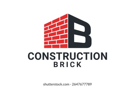 B Ícone de design do logotipo de construção modelo vetorial