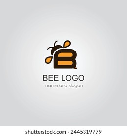 B- creativ and cute bee logo