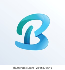 B creative blue gradient alphabet letter logo for branding and business. Design for lettering and corporate identity. Professional template icon