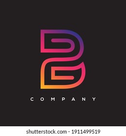 B creative colorful letter logo