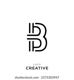 B Creative Latter Logo Design. By Custom Branding Logo. Creative Logo Design. Logo Template. Vector illustration. Modern Design. Monogram Design