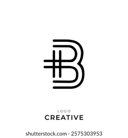 B Creative Latter Logo Design. By Custom Branding Logo. Creative Logo Design. Logo Template. Vector illustration. Modern Design. Monogram Design