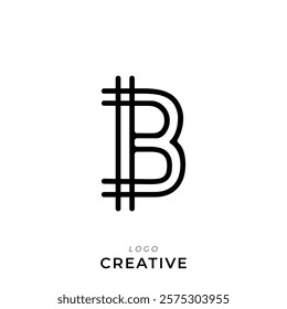 B Creative Latter Logo Design. By Custom Branding Logo. Creative Logo Design. Logo Template. Vector illustration. Modern Design. Monogram Design