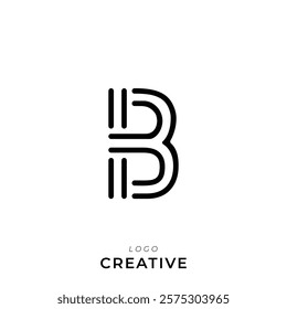 B Creative Latter Logo Design. By Custom Branding Logo. Creative Logo Design. Logo Template. Vector illustration. Modern Design. Monogram Design