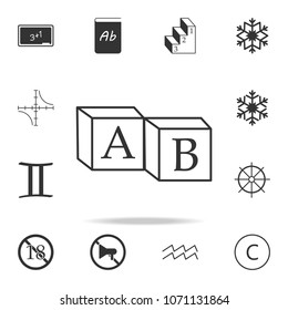 A B cube icon. Detailed set of web icons. Premium quality graphic design. One of the collection icons for websites, web design, mobile app on white background