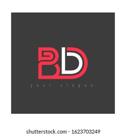 B & D, B D alphabet logo vector illustration elegant design