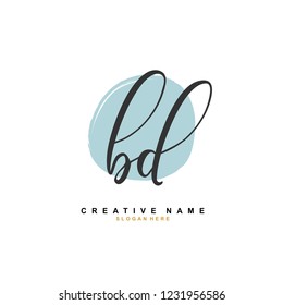 B D BD Initial logo template vector