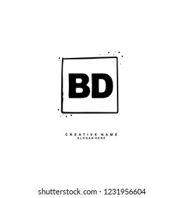 B D BD Initial logo template vector