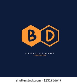B D BD Initial logo template vector