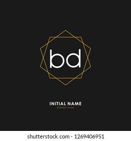 B D BD Initial logo letter with minimalist concept. Vector with scandinavian style logo.