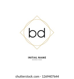 B D BD Initial logo letter with minimalist concept. Vector with scandinavian style logo.