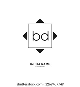 B D BD Initial logo letter with minimalist concept. Vector with scandinavian style logo.