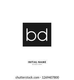 B D BD Initial logo letter with minimalist concept. Vector with scandinavian style logo.