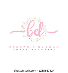 B D Initial handwriting logo vector