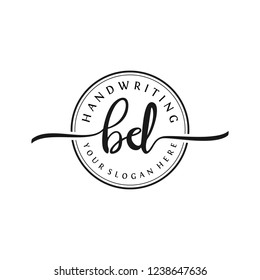 B D Initial handwriting logo vector