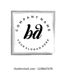 B D Initial handwriting logo vector