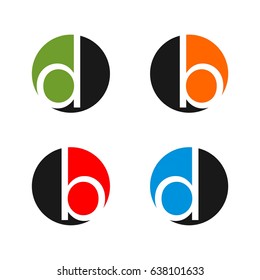 B D Letter Circle Logo Type Illustration Design. Vector EPS 10.