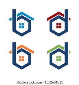 B and D Letter Cool Home House Logo Icon