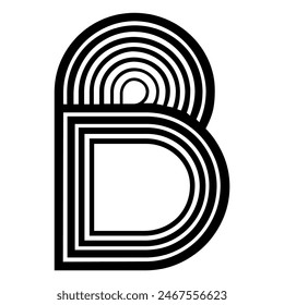 B D letter logo abstract connected LINE monogram icon design element template Abstract Letter. Nice style Background. Can be used for business logos and branding for all purposes
