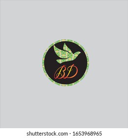 B D letter logo design with vector
