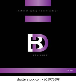 B & D Letter logo design with packaging design vector template