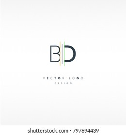B & D Letters joint logo icon vector element.
