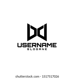 B & D logo concept black and white vector