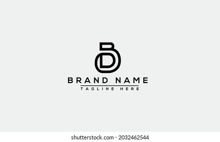 B D moderna letra del alfabeto creativo plantilla de icono
