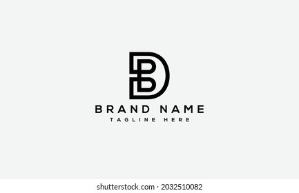 B D modern creative alphabet letter logo icon template 