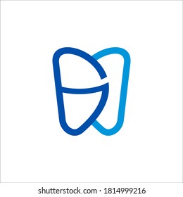 B dental logo design vector sign