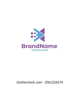 B Digital Media Logo Design Vector